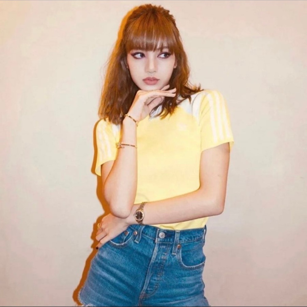 BLACKPINK LISA RARE Adidas Originals x Danielle Cathari Yellow Soccer Tee